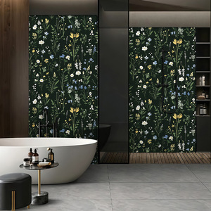 Creation Of Time And Space Peel & Stick Wallpaper Floral Dark Green Bohemian Style Self-Adhesive Wall Stickers For Living Room - Product Image 3