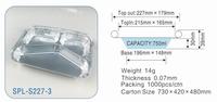 Barquette jetable en aluminium à trois compartiments pour plats à emporter, plateau de cuisson 227 mm, conteneur de restauration et usage domestique