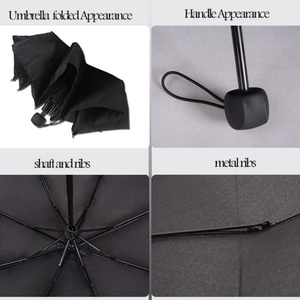 ร่มพับ 3 ตอน สไตล์ญี่ปุ่น สีดำ สำหรับของขวัญธุรกิจและโปรโมชั่น - Product Image 5