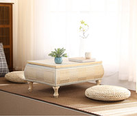 Table basse moderne en bois massif tressé en bambou, mobilier de maison, table basse de chambre, écologique, multifonctionnelle, rangement facile