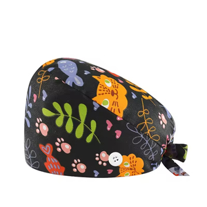 Gorros Quirúrgicos Protectores con Forro <span class=keywords><strong>de</strong></span> Satén y Botones, Gorros <span class=keywords><strong>de</strong></span> Enfermera con Estampado <span class=keywords><strong>de</strong></span> Dibujos Animados, Gorros Médicos Transpirables para Mujeres - Product Image 6