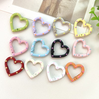 Pendentif porte-clés cœur créatif DIY en forme de cœur, boucle à ressort 3D, peinture couleur bonbon, pour sac