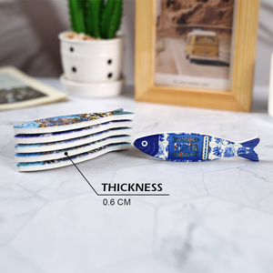 Aimants de réfrigérateur en céramique thème Fujian, motif paysage urbain de <span class=keywords><strong>Porto</strong></span>, motif Azulejo, marque DJ, écologiques, durables, souvenirs de <span class=keywords><strong>voyage</strong></span>, décoration intérieure - Product Image 2