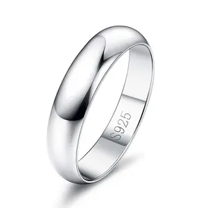 Großhandel Schmuck individueller Paar Verlobung Hochzeit einfach minimalistisch echt s925 925 Sterling-Silberring für Damen Damen