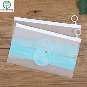Customized PVC Bag Frosted Transparent Zip Lock Bags Clear CPE Stockings Packaging Bag With Zipper