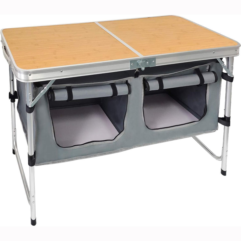 Modern Design Aluminum Folding Table New Outdoor And Indoor Use Camping Table And Cupboard Foldable Metal Furniture