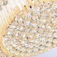 Lustre suspendu de grande taille pour la décoration de villa et d'hôtel, lampe à suspension ronde en cristal doré, lampe de plafond de luxe personnalisée, lustre
