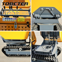 Mini-dumper chenillé 1200 kg 13,5 CV à rotation 180 degrés, benne hydraulique à essence pour entrepôt
