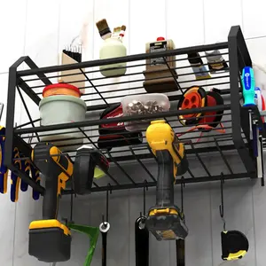 Outil de forage Étagère de rangement flottante <span class=keywords><strong>suspendue</strong></span> Organisateur d'outils électriques en métal à câble mural - Product Image 4