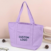 Tas Kanvas Wanita Custom dengan Cetakan Huruf dan Pola, Dapat Digunakan Kembali untuk Belanja dan Hadiah