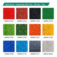 Césped Artificial de PP/PE de 15 mm para Pistas de Atletismo, Parques Infantiles, Gimnasios, Césped Sintético de Color Liso para Entrenamiento Físico