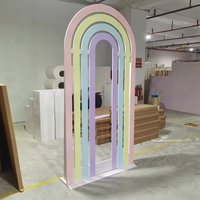 Nouvelle Arrivée Personnalisée : Arche de Scène en PVC Arc-en-ciel pour Mariages et Fêtes Prénatales, Décoration de Mariage en Acrylique