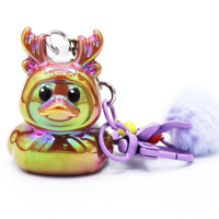 Porte-clés créatif et mignon en forme de renne 3D, accessoires de sac, design de dessin animé, en PVC avec placage électrolytique, pour cosplay, léger
