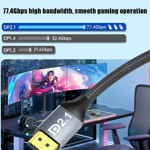 ULT-unite <span class=keywords><strong>Cable</strong></span> <span class=keywords><strong>DisplayPort</strong></span> 2.1 Certificado por VESA, 1M 2M 3M, 40Gbps, Compatible con 240Hz 16K 8K 4K 2K, Venta al Por Mayor - Product Image 3