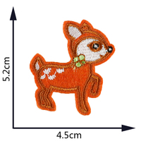 Patchs brodés à la main en twill avec des animaux mignons, à coller au fer, cerf, cheval, abeille