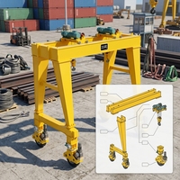 Grue portique sur pneus en caoutchouc portable de 10 à 50 tonnes, grue cantilever sans rail pour la construction et la manutention de conteneurs