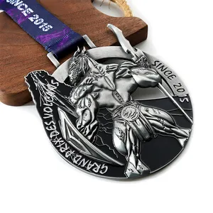 Factory Medals 3d Big Large Size Black Dragon Head Muscle Man Metal Custom Medal Medals