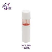 Bouteille blanche de lotion cosmétique en plastique de matériel de pp avec pompe de presse 100ml L669