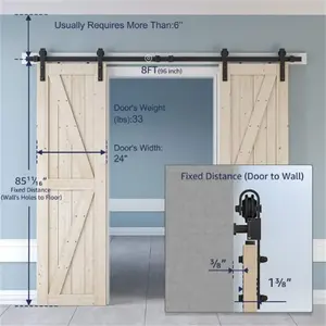 Herrajes para puertas de granero de madera corrediza americana de alta calidad con accesorios