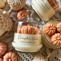 Personalisierte Duftkerze mit Kürbisgewürz-Aroma im Edlen Glas Luxuriöse Herbstduftkerze für Herbst-Einweihungsgeschenke