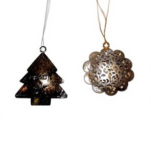 Adornos Colgantes Navideños de Metal Vintage, Decoración de Pared, Roseta de Latón con Diseño de Árbol de la Paz, Juego de Medallones para Decoración de Sala de Estar - Product Image 1