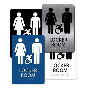 Señal Táctil <span class=keywords><strong>Braille</strong></span> ADA <span class=keywords><strong>Universal</strong></span> Personalizada con Acrílico y Acero Inoxidable, Resistente a la Intemperie IP65, para Uso en Baños y Hoteles - Product Image 1