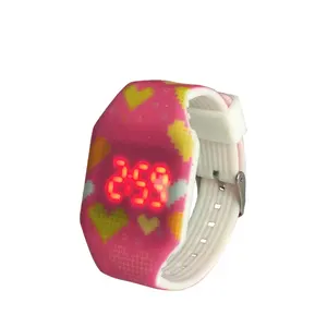 Hot LED thin kids silicone jelly cheap pattern digital watches cool kids digital watches reloj