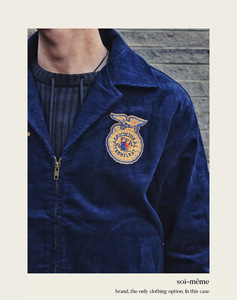 Giacca in Velluto a Coste di Alta Qualità per Uomo, Stile Retrò Americano, Maniche Lunghe, Ricamata, 100% Cotone, Associazione dei Contadini Giovanile - Product Image 3