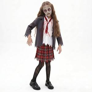 Disfraz de estudiante HP Zombi, adecuado para niñas de 8 a 13 años, traje para actuaciones escolares, falda a cuadros con chaqueta y - Product Image 2