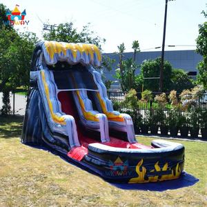 Toboggan aquatique gonflable en PVC de qualité commerciale sur le thème des flammes, avec piscine pour enfants et adultes, avec souffleur - Product Image 4