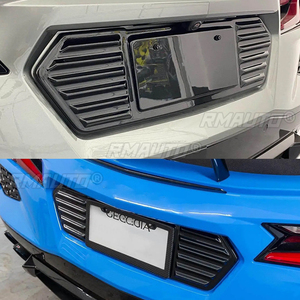Cadre de plaque d'immatriculation arrière pour Chevrolet Corvette C8 2020-2023, en ABS noir brillant, garniture de protection de plaque d'immatriculation arrière - Product Image 6
