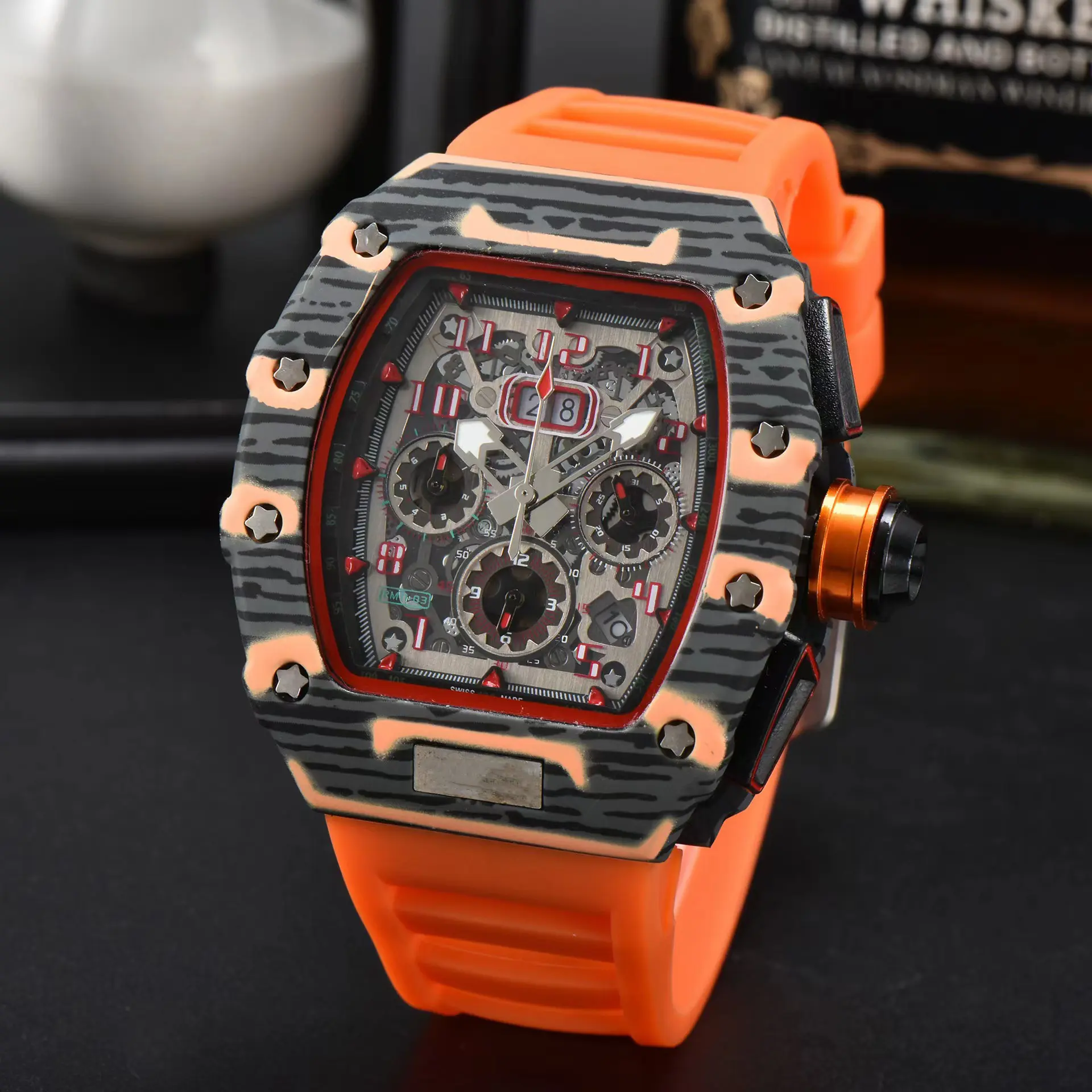 Jam tangan bisnis pria, arloji kuarsa gaya baru, jam tangan silikon tahan air dengan tampilan tanggal