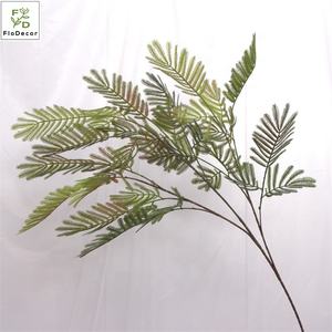 Mimosa de haute qualité, branche artificielle au toucher réel, tige unique, verdure, <span class=keywords><strong>Albizia</strong></span> Julibrissin Durazz. Décoration de mariage, de maison et d'hôtel - Product Image 3