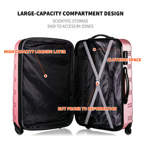 กระเป๋าเดินทางล้อลากแบบสปินเนอร์ ขนาด 20 นิ้ว สีชมพู วัสดุ ABS สำหรับผู้หญิง ดีไซน์ทันสมัยคลาสสิก ผลิตจากโพลีเอสเตอร์ คุณภาพดี เหมาะสำหรับการเดินทาง - Product Image 6