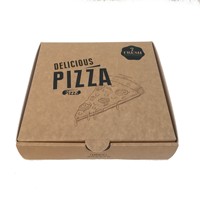 Boîte à pizza carrée en carton ondulé personnalisée avec impression offset, matériau de qualité alimentaire, jetable, fabriquée en Chine, commandes personnalisées acceptées