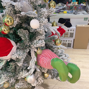 Elfos de Navidad pierna árbol colgante balanceo elfos pierna árbol de Navidad Topper guirnalda eléctrica felpa pierna árbol de Navidad fiesta decoración del hogar - Product Image 2