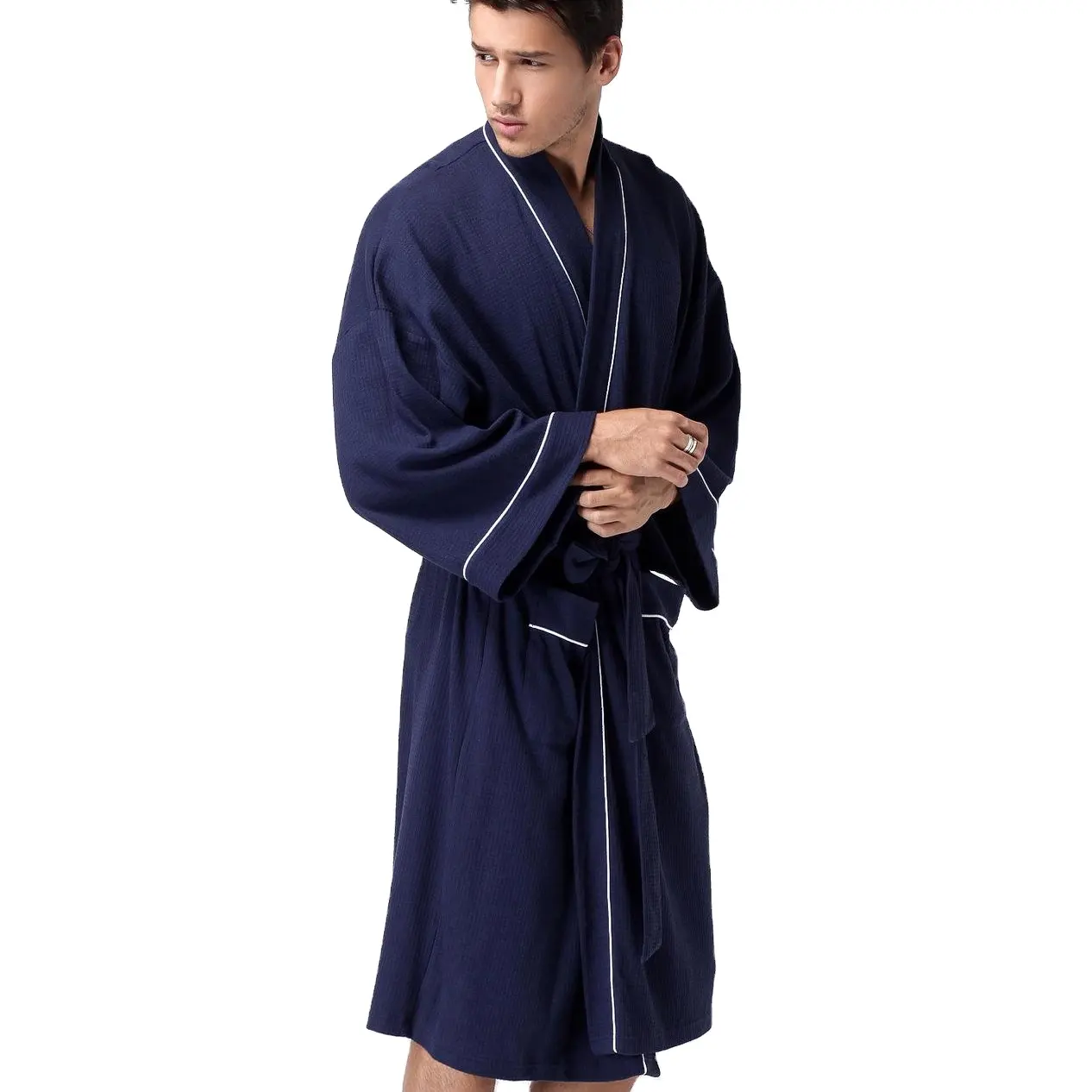Friendly Shower wafel tidur dan putih piyama katun organik jubah mandi 100% jubah mandi bambu