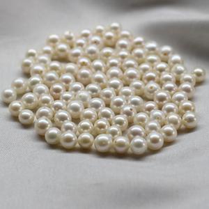 Particle Freshwater Pearl Round <b>Bead</b> 5-6mm Silver Jewelry Inlay Semi Porous Loose <b>Bead</b> with White Pink <b>Color</b> Options - Product Image 4