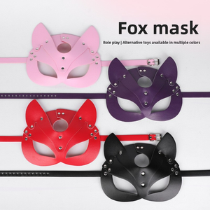 Fetish หน้ากากฮาโลวีนแมวหนัง PU หน้ากากพันธนาการทาสและศีรษะสำหรับผู้ชายและผู้หญิงฮาโลวีนสวมบทบาทของเล่นทางเพศ - Product Image 4