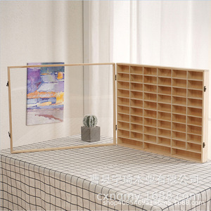 Étagère de rangement pour voitures miniatures en bois massif, multi-compartiments, boîte pour modèles de voitures en bois à l'échelle 1:64 - Product Image 3
