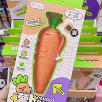 Stylo encreur compact en résine, en forme de carotte mignonne, avec enregistreur vocal, pour étudiants, style célébrité internet