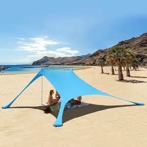 الأشعة فوق البنفسجية 50 + 3-4 شخص خيمة للشاطئ ، شاطئ الشمس الظل في الهواء الطلق مظلة الشمس الظل خيمة للشاطئ