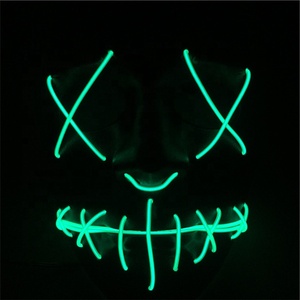 La purga de la anarquía de la película de Halloween de neón azul cara de máscara de Halloween de luz - Product Image 3