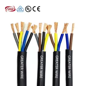 Multicore 2 3 4 Core Multi Core Flexible Copper Wire PVC Insulated 3x1.5 3x2.5 4x2.5mm 60227 IEC 53 RVV Electrical Cable