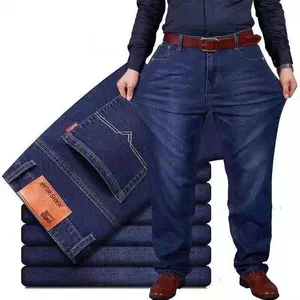 أعلى جودة فضفاض مقاس كبير 42 تصميم واسع دينم مقاس كبير بنطال جينز رجالي للرجال