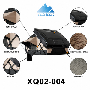 Carpa de techo XINQI para las cuatro estaciones, de aluminio con estructura de nido de abeja, ABS rígido, para 2-3 personas, tela Oxford 420D, para camping en coche, apertura rápida automática. - Product Image 2
