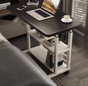 Mesa de Noche con Soporte Metálico, Altura Ajustable, Escritorio para Computadora, Escritorio Minimalista para Estudiantes, Dormitorio, Escritorio Familiar con Ruedas - Product Image 6