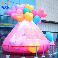 Décoration gonflable personnalisée en forme de cœur volcanique lumineux et coloré, grand modèle Chenghuang pour centres commerciaux et espaces extérieurs