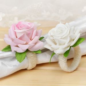 Ready to Ship Flower Holder Artificial Rose Napkin Rings for Valerntine's Day Table Dec - Product Image 2