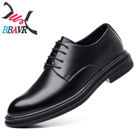 Chaussures habillées basses en cuir noir pour hommes, style britannique, pour l'automne et le printemps, respirantes et élégantes, idéales pour le quotidien et les costumes.